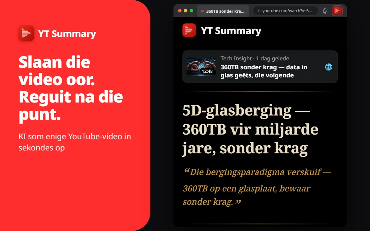 Video's is lank. Jou tyd is kosbaar.