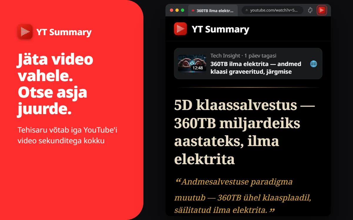 Videod on pikad. Sinu aeg on kallis.