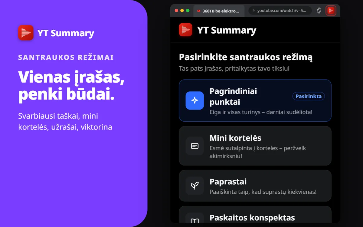 5 režimai