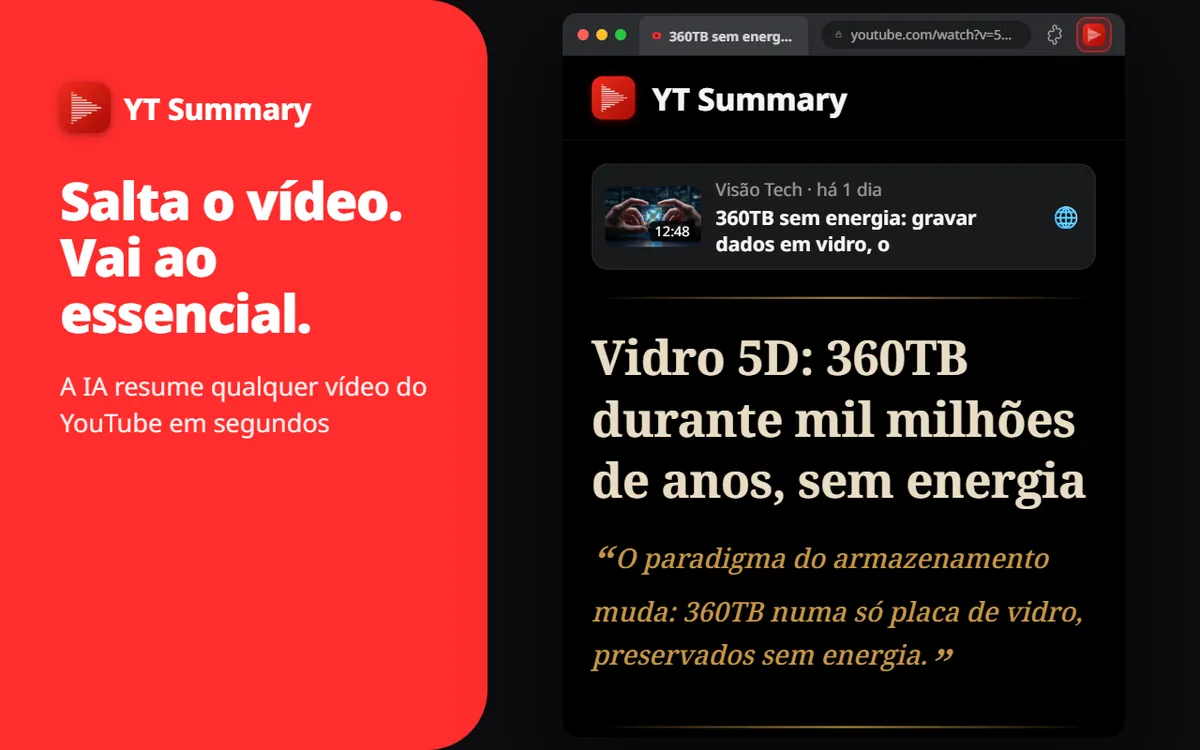 Os vídeos são longos. O teu tempo, precioso.