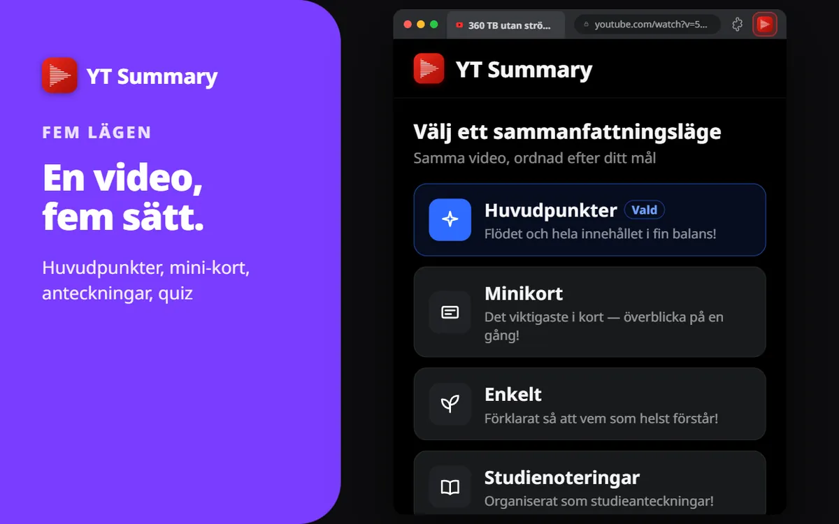 5 lägen